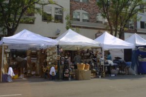 Arts and craft fair tents on Main Street