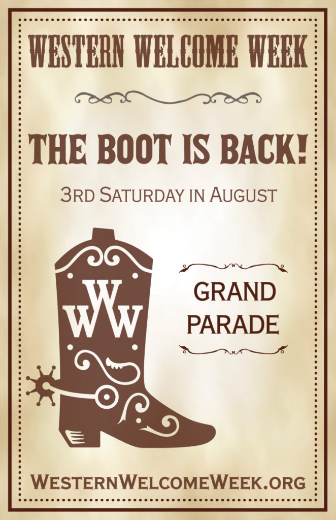 The Boot is back! Gallup Street closed on Parade Day from 7 AM to noon for parade staging.