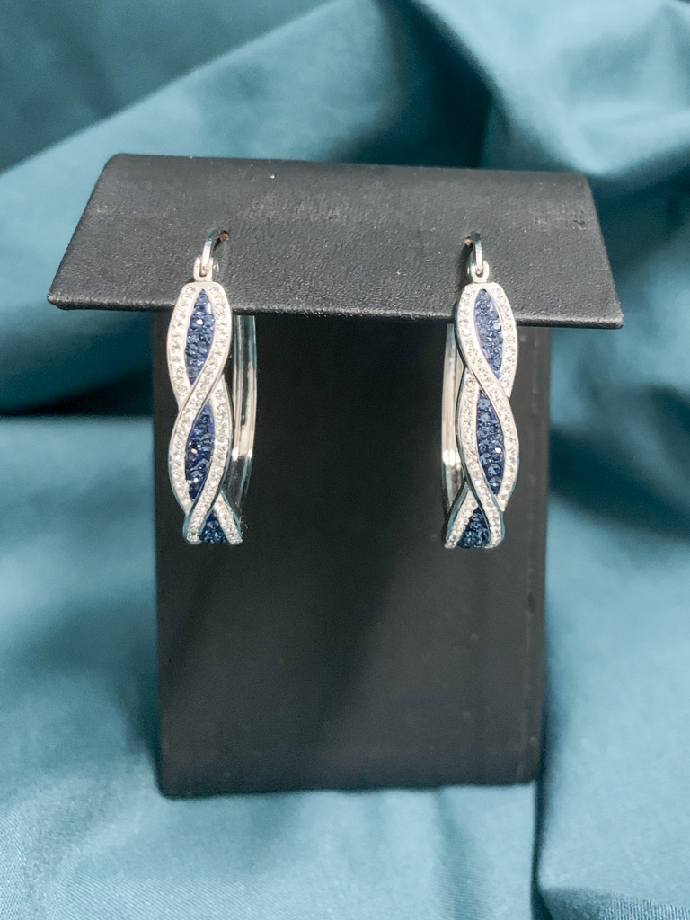 331 silver, crystal _ sapphire earrings_opt
